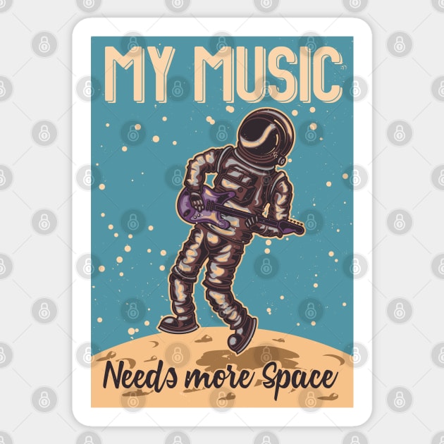 My Music Needs More Space Sticker by Mako Design 